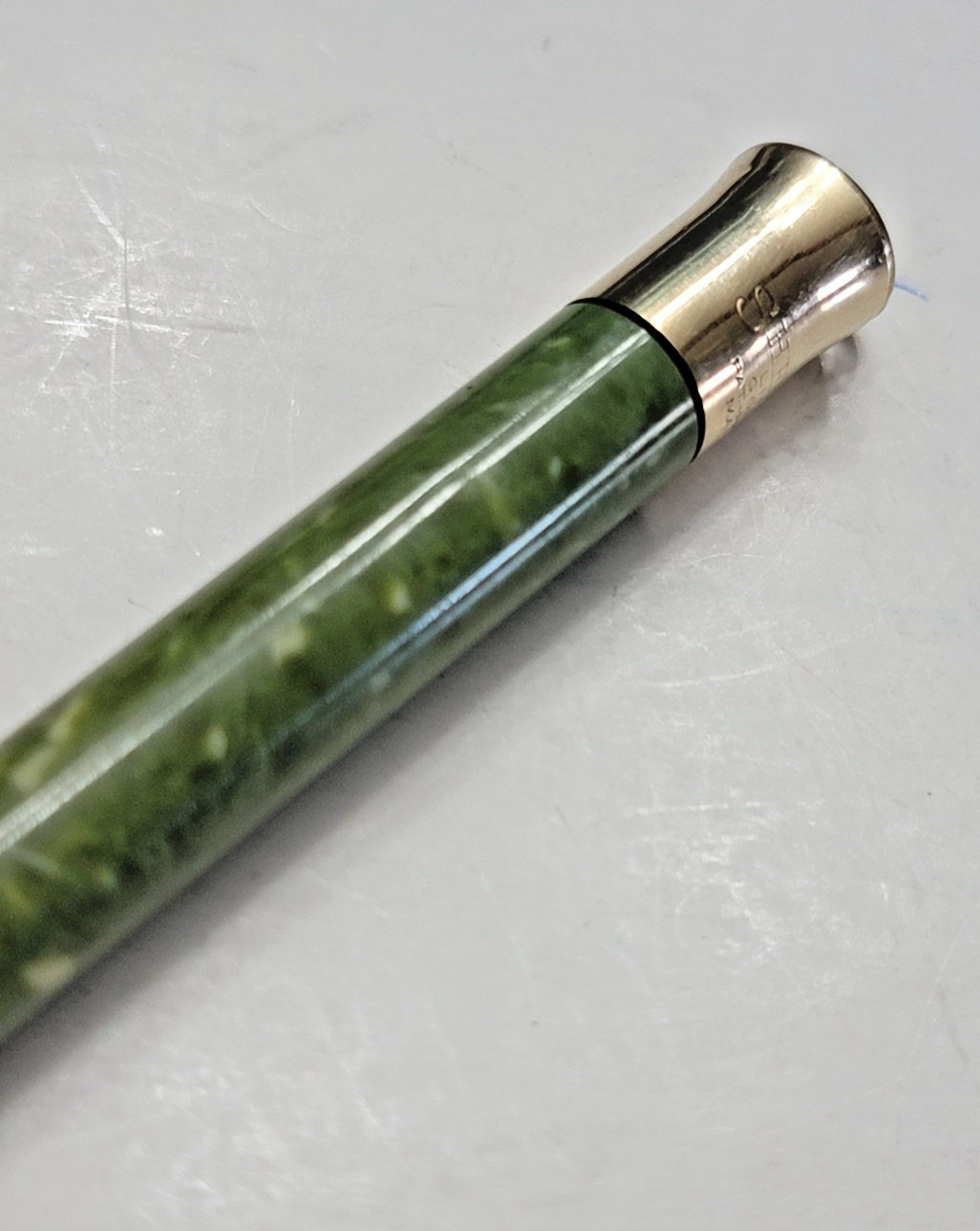 1920s Sheaffer’s Mini Jade Green Ring Top Gold Filled Mechanical Pencil