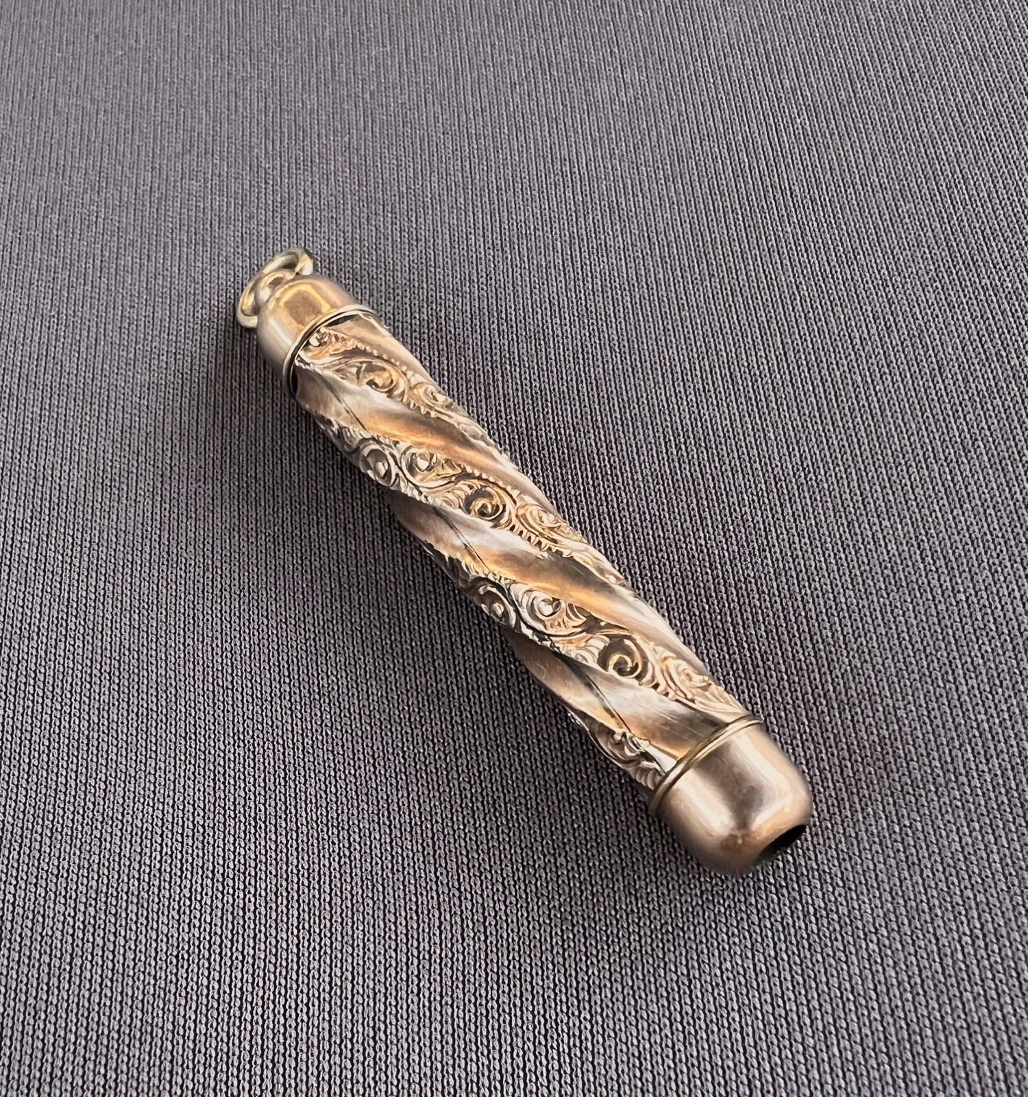 Victorian 10K Rose Gold Repoussé Pencil Fob Pendant – 12g Gross Weight – Estate
