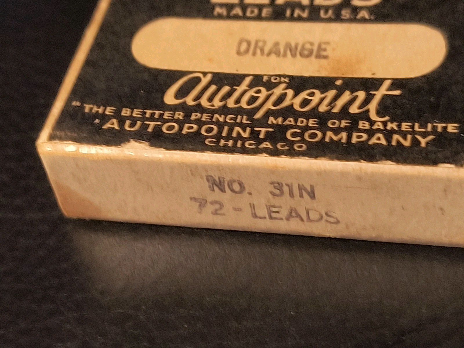 Vintage Partial Box (Approx. 50) of Autopoint 1.18mm Orange Leads (No. 31N) Rare