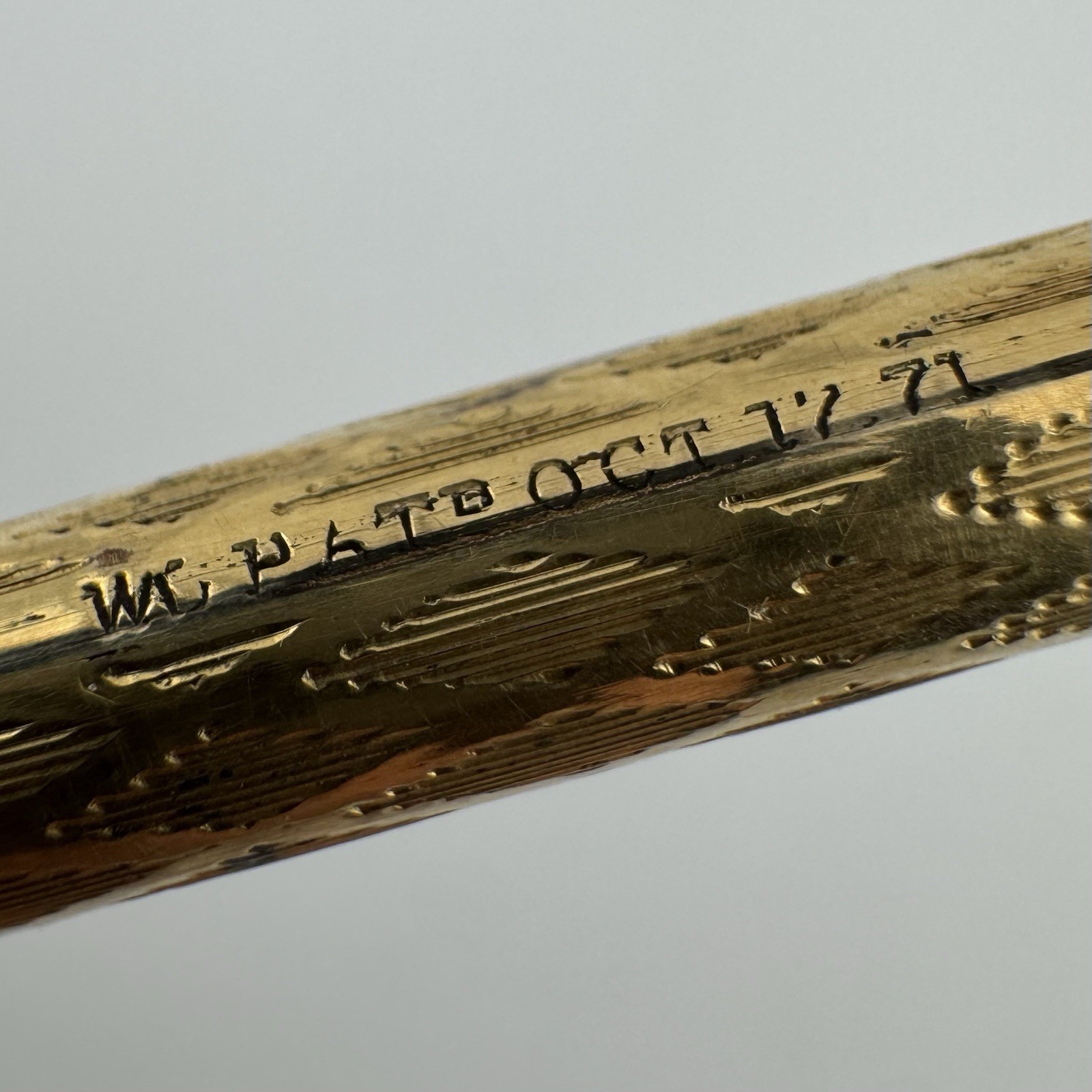 Antique Pearl & Gold Filled Retractable Mechanical Pencil Patd OCT 1771