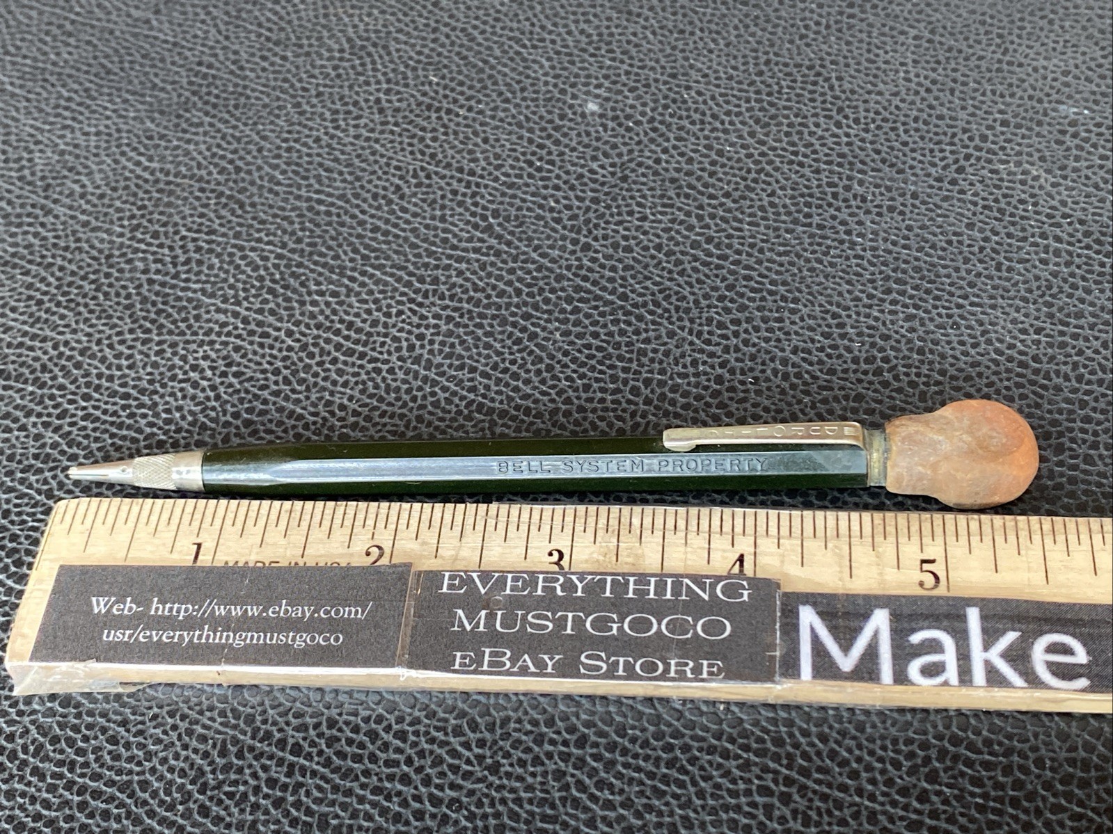 Vtg DUROLITE Bell System Property NOS Mechanical Pencil Green 1950s Advertising