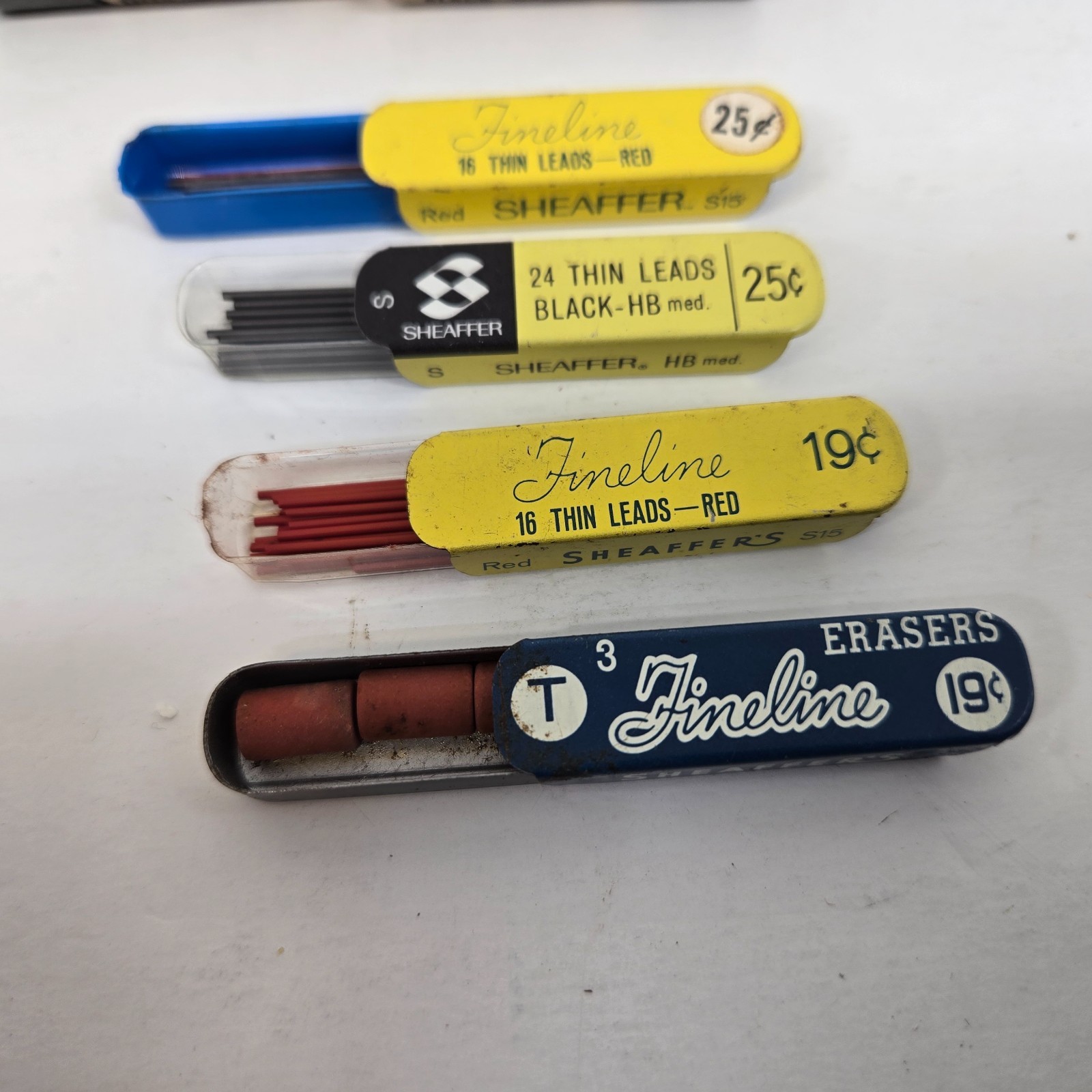 Vintage Sheaffer Lead Fineline 16 24 Lot Black Red Autopoint by Cory Erasers