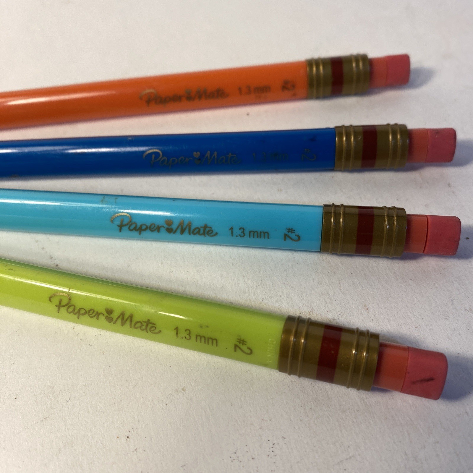 Set of 4 Vintage Paper Mate Mates 1.3mm #2 Triangular Mechanical Pencils