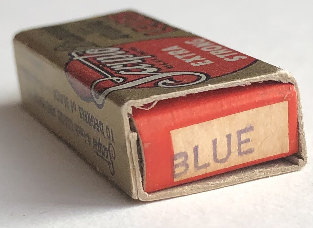 Vintage Scripto Mechanical Pencil Lead BLUE 1.18mm 1-3/8″ NOS 15pk USA
