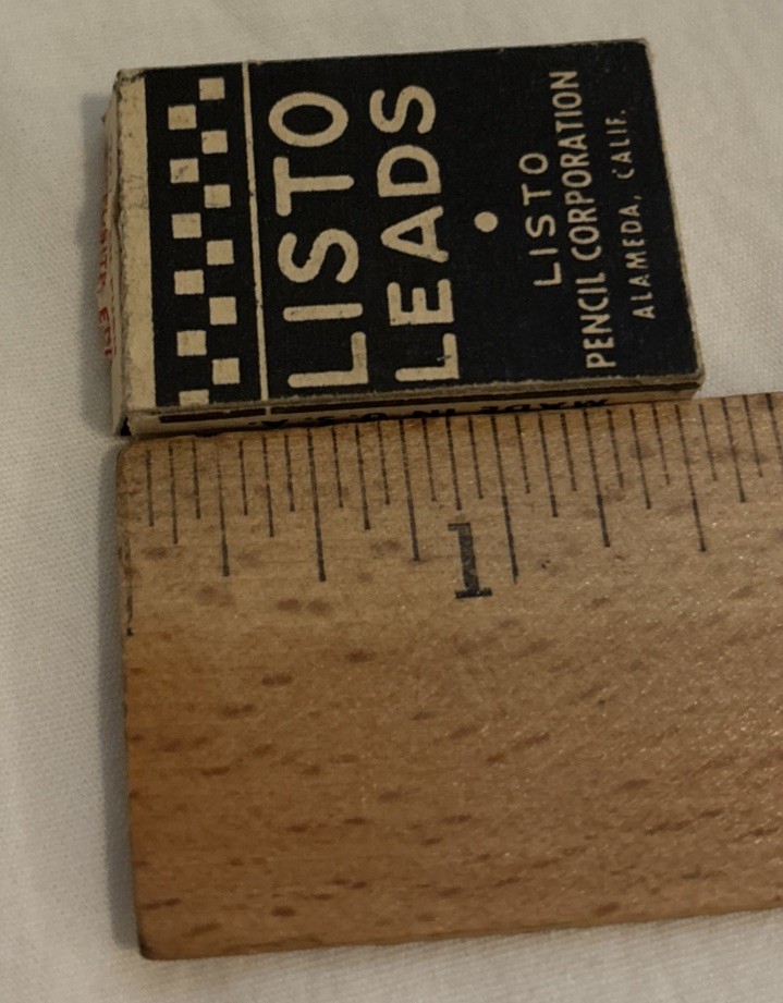 Vintage Listo Lead Black No. 162 Original 3 Pieces In The Box