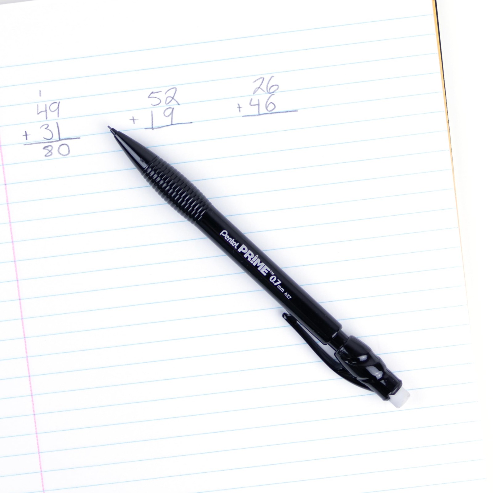 Pentel Prime Mechanical Pencil 0.7mm, Black 12 Count (Pack of 1),