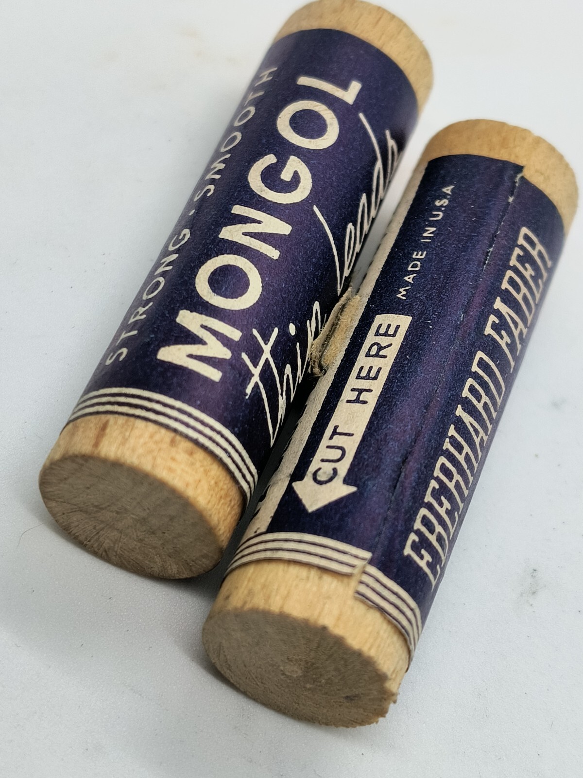 (2) EBERHARF FABER MONGOL 12 Blue Thin Leads 3010/12 Sealed Wooden Tube, New