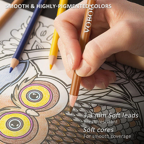Vobou 72 Colors Artist Colored Pencils Set for Adult Coloring Books, 72set