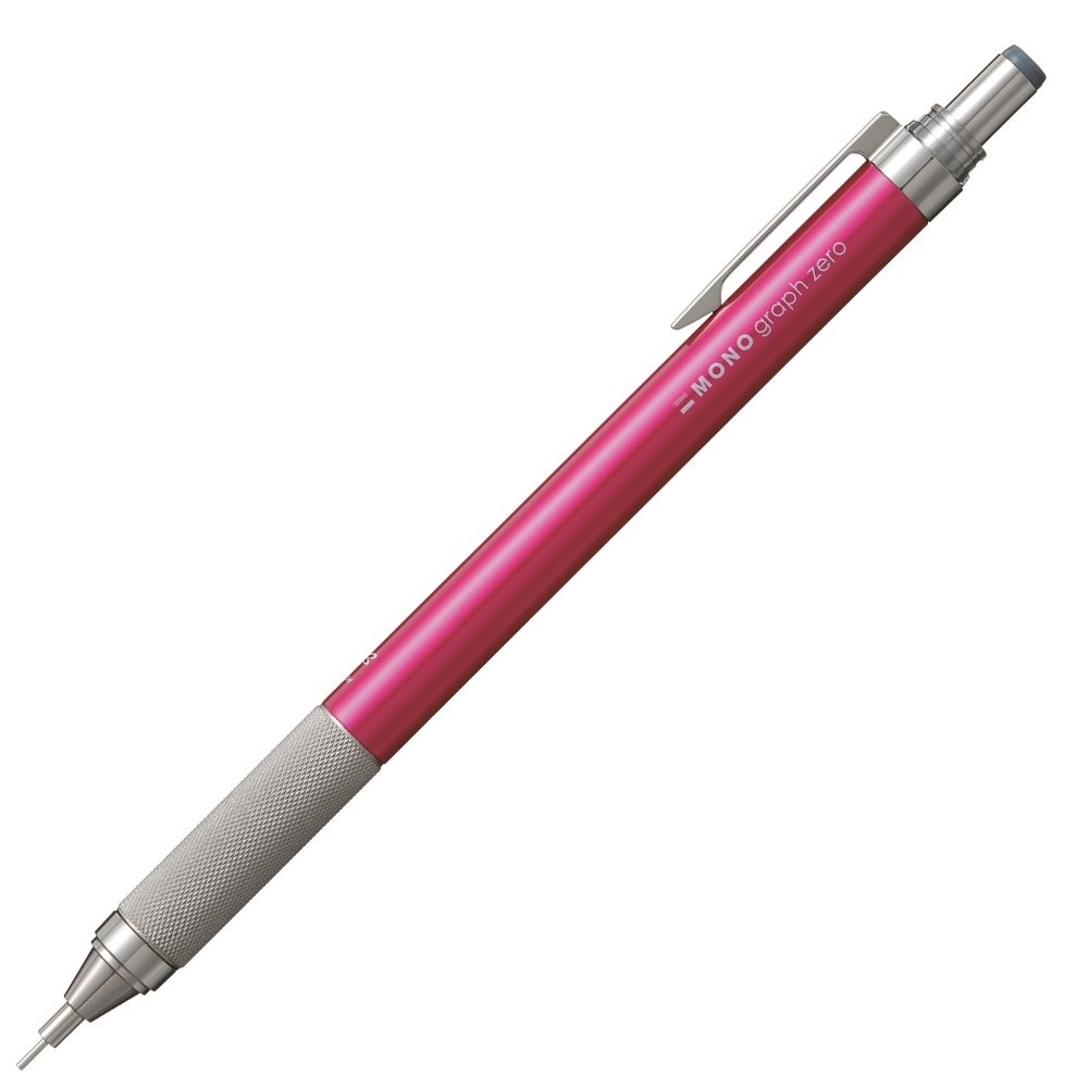 Mechanical Pencil Mono Graph Zero 0.5mm Precision Pink Body Eraser Writing