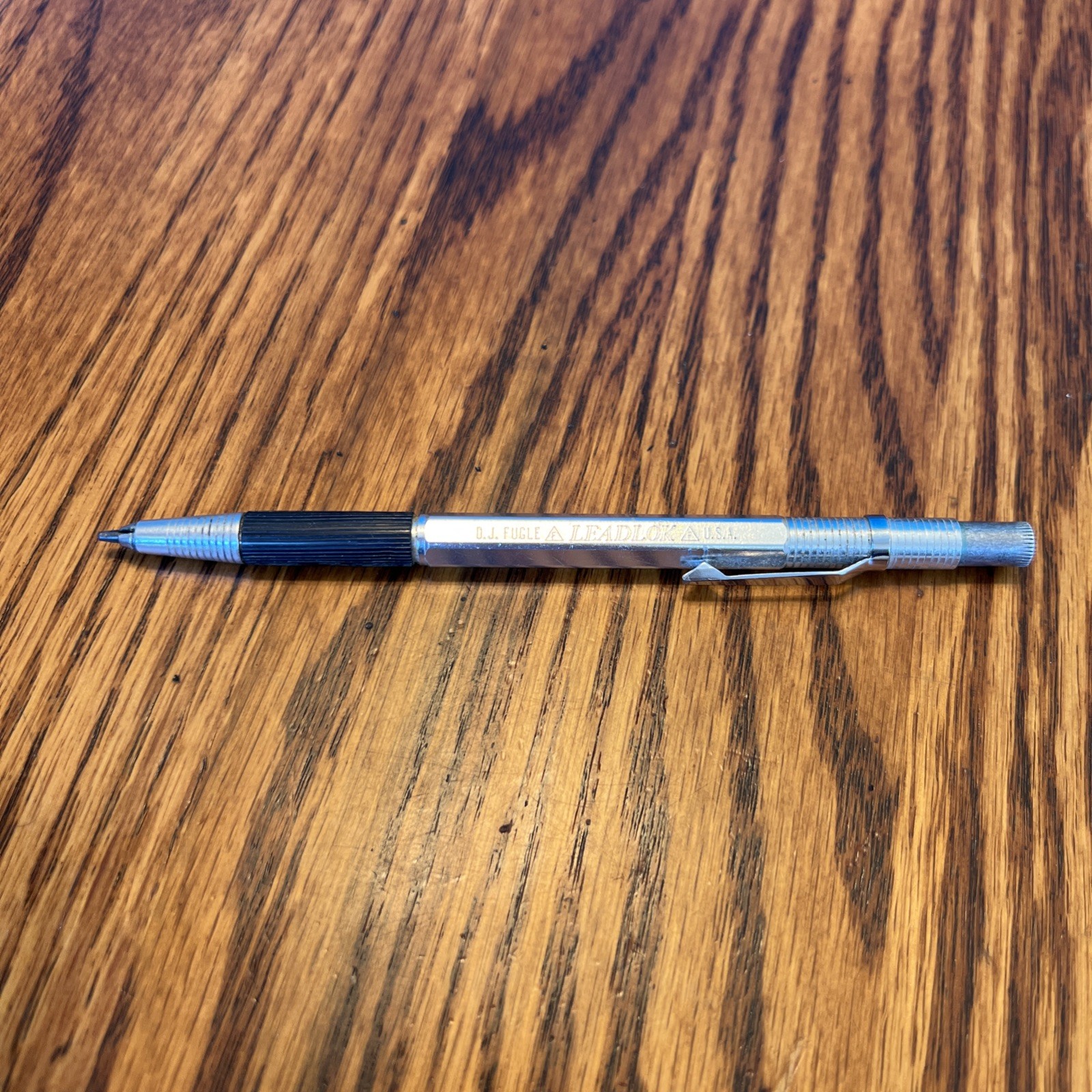 Vintage D.J. FUGLE LEADLOK Mechanical Pencil Lead Holder Extra Lead