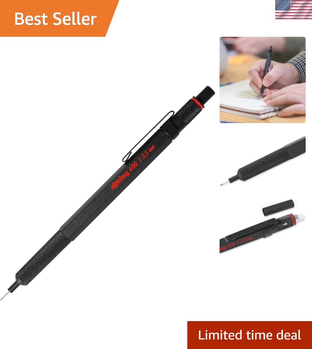 600 Mechanical Pencil, 0.5 mm, Black – Perfect for Writing, Drafting, Enginee…