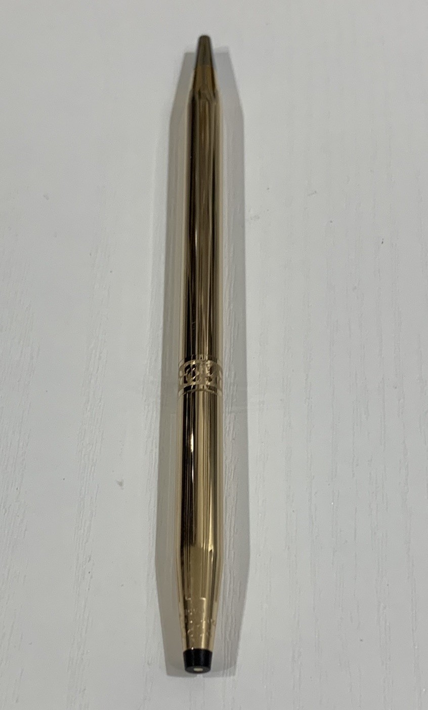 CROSS For Her 14kt Gold Filled Rose Design Pen With CROSS Leather Pen Purse