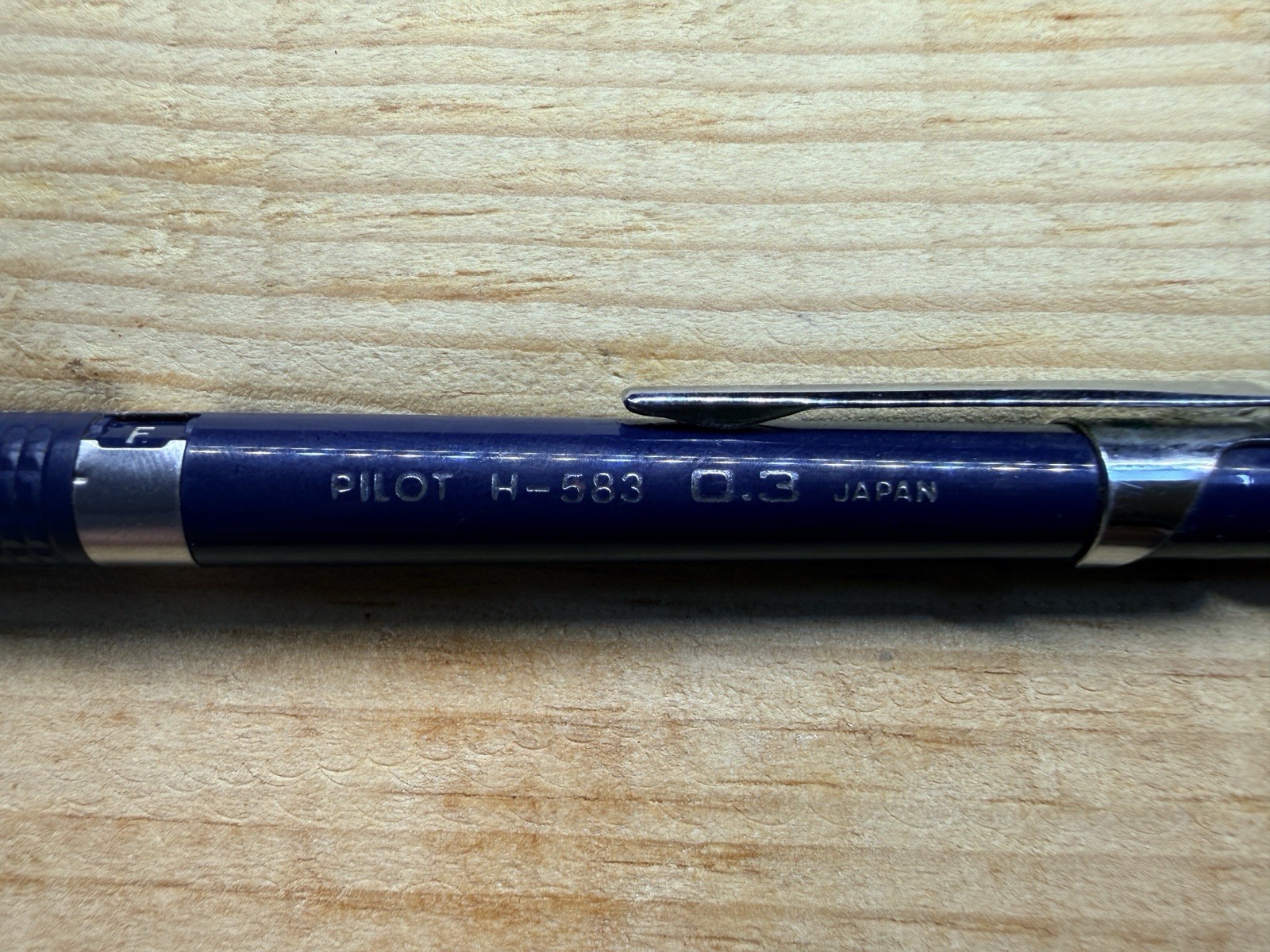 Vintage Pilot H-583 0.3mm Mechanical Drafting Pencil Japan Blue W/ Lead & Eraser