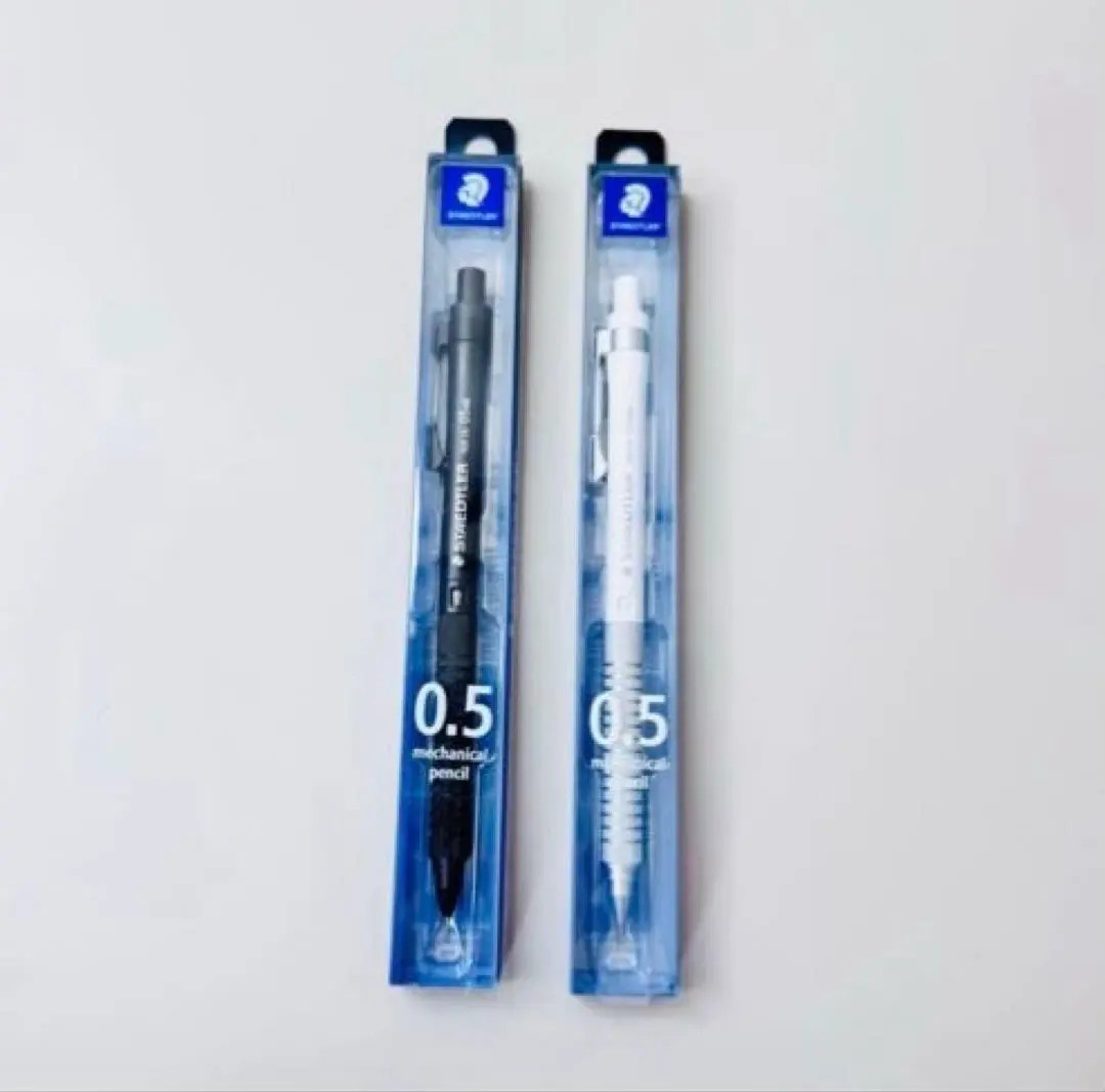 Staedtler Mechanical Pencil 925 15 Metal 0.5mm White & Black Set Of 2 Metal Grip