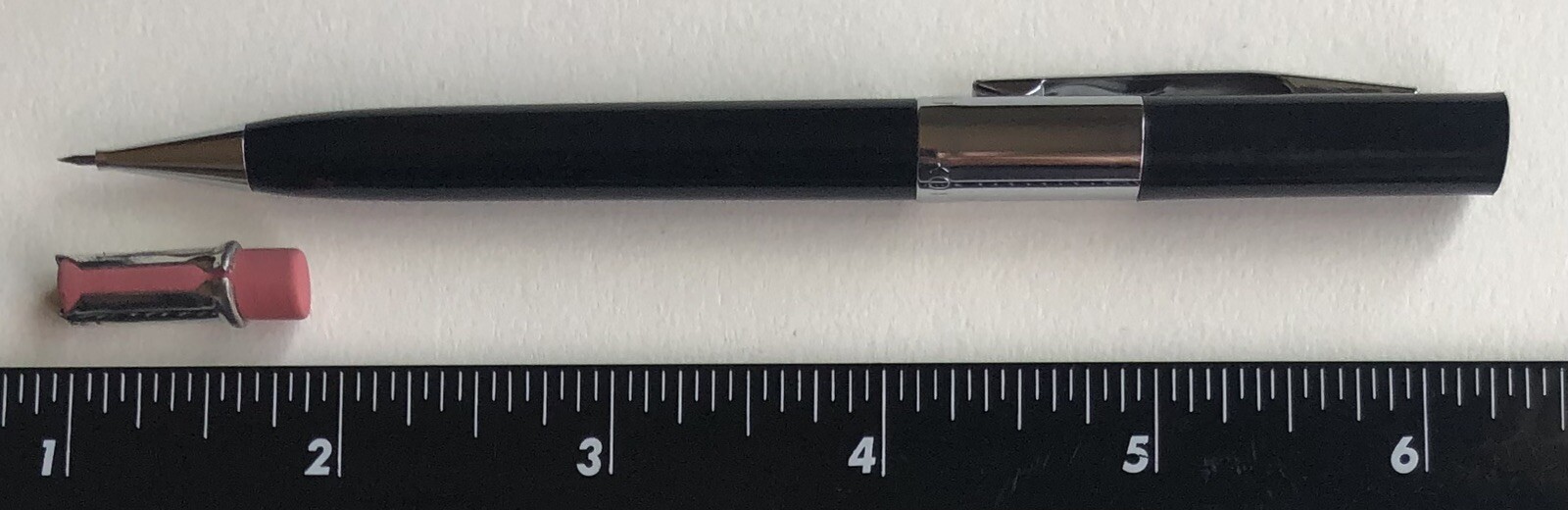 Vintage SCRIPTO Mechanical Pencil NOS .9mm Chrome Trim Black Barrel