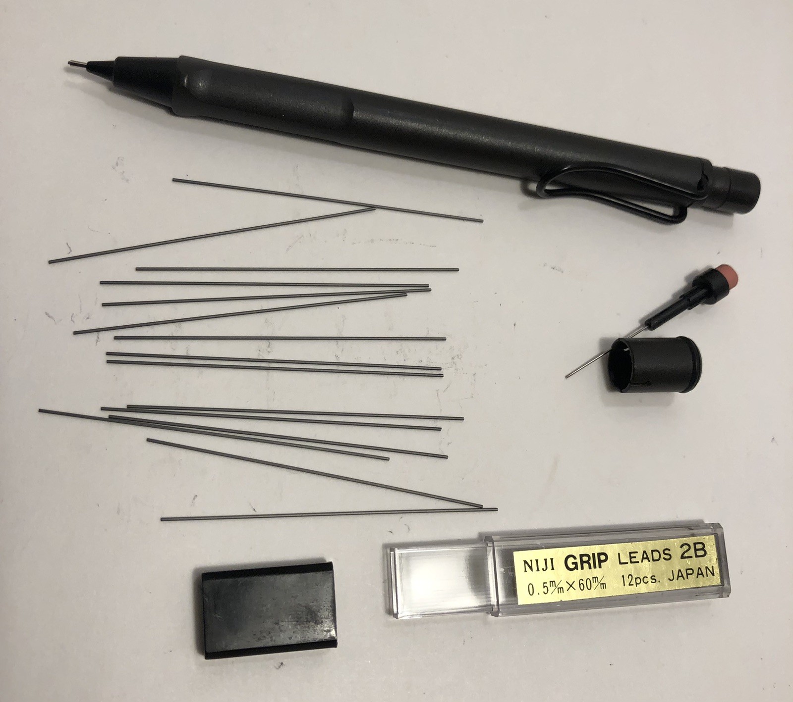 Vintage Lamy Safari Push Mechanism Pencil (0.5 mm) Gray Black clip W Germany
