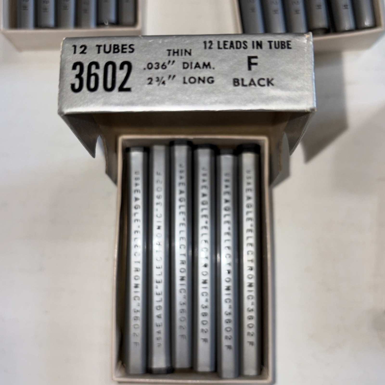 Lot Of 60 Tubes Eagle Electronic 3602 Refill Leads H HB 2H F .036”x 2 3/4”