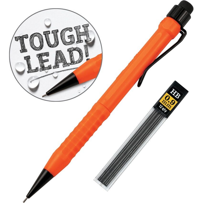 Rite In The Rain Precision Twist Pencil Orange Pocket Clip Eraser Medium Lead