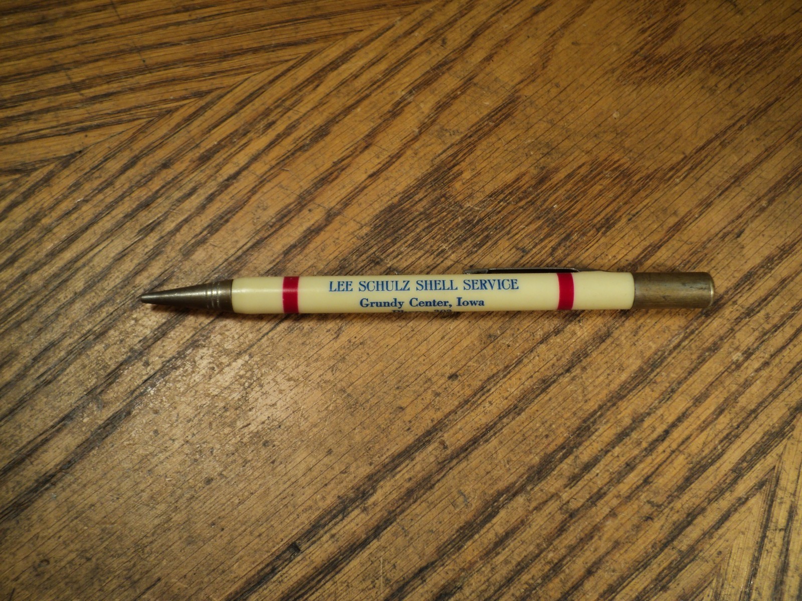 Vintage Mechanical Pencil Lee Schulze Shell Service Grundy Center Iowa.