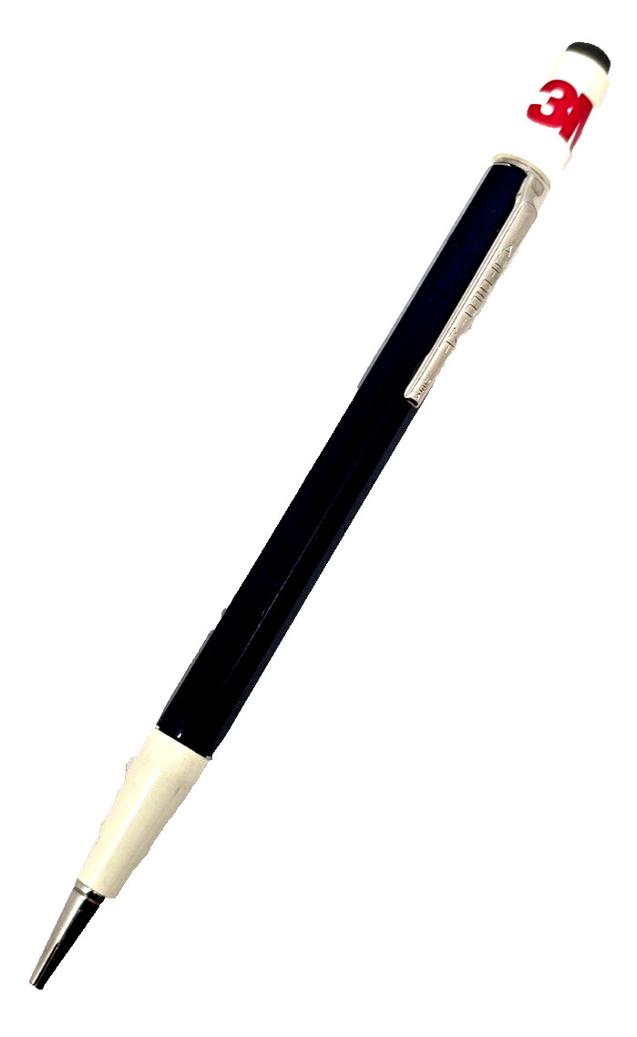 Vintage Autopoint Mechanical Pen 3M Advertising Blue & White w/ Red Letters (E10