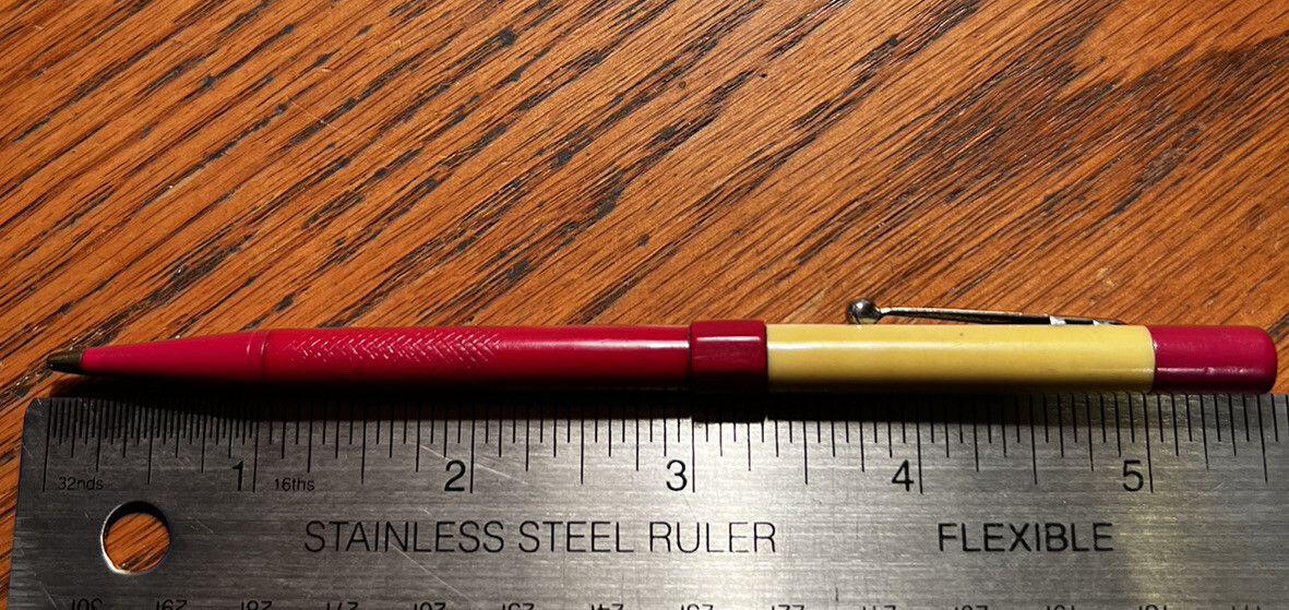 Vintage Antique Listo “Center Turn” Mechanical Pencil Red/White