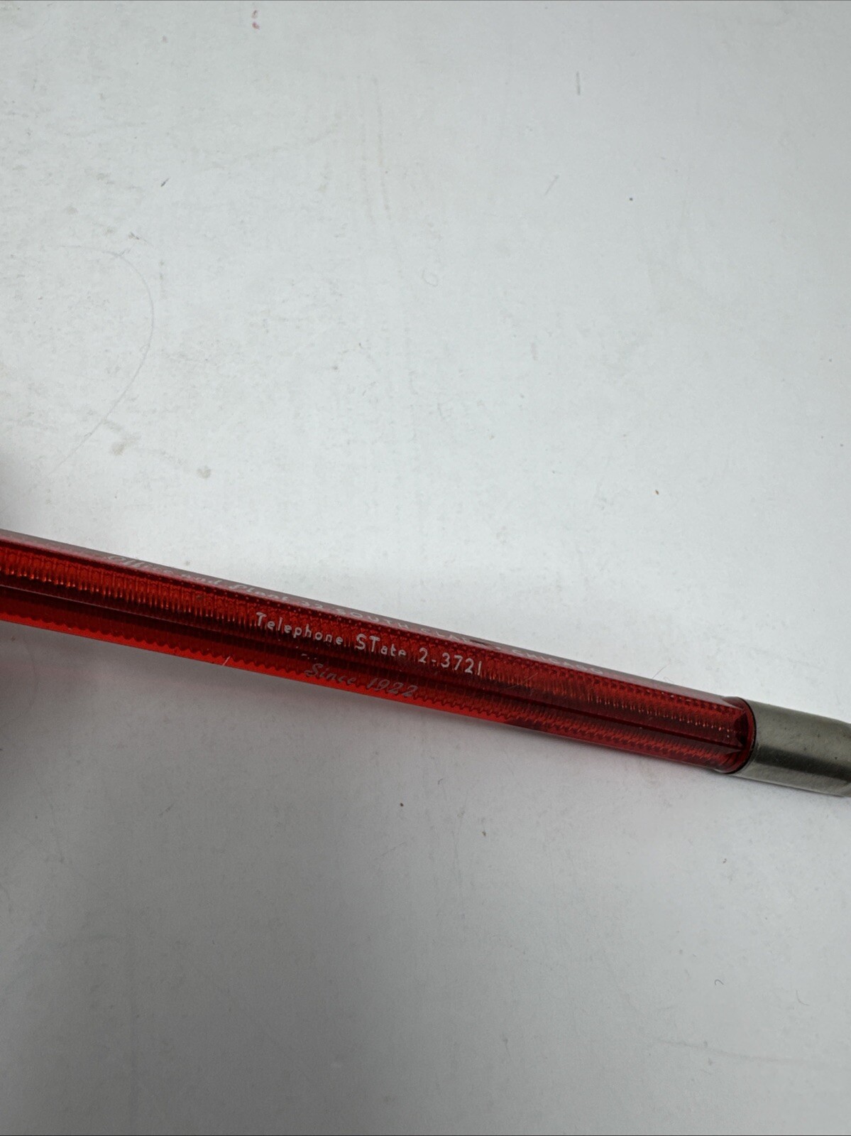 Vintage Scripto Clear Red Mechanical Advertising Pencil Walgren Printing Chicago