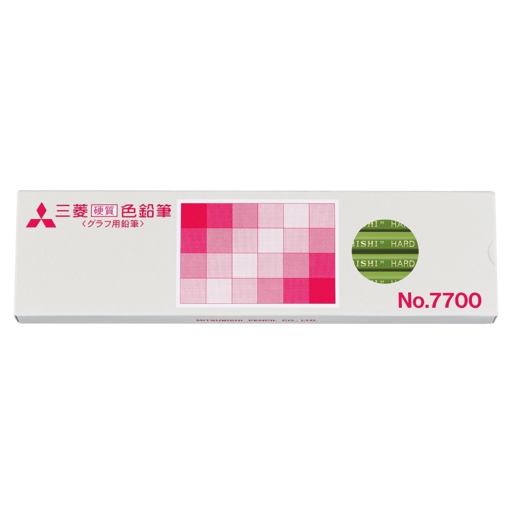 mitsubishi pencil color pencil hard No.7700 yellow green 1 dozen