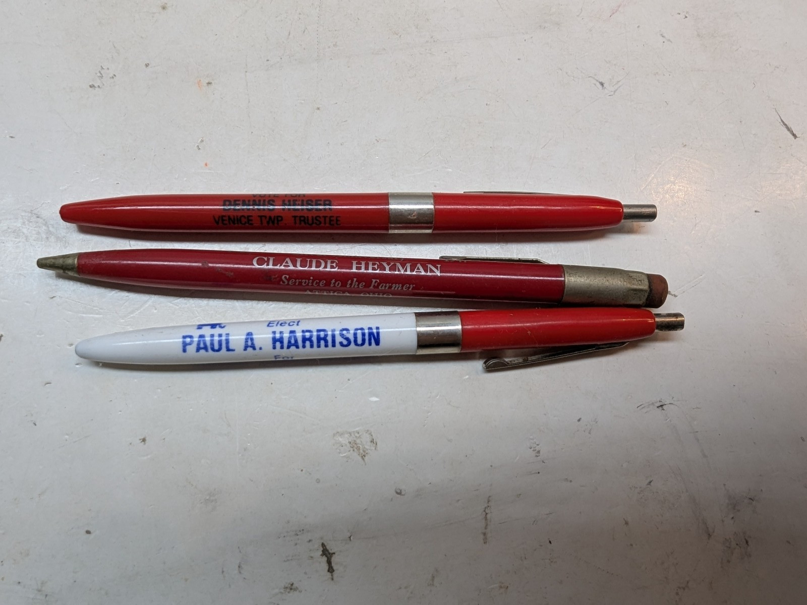 LOT OF 3 Vintage Scripto Mechanical Pencil and Ballpoint Pen Advertisement