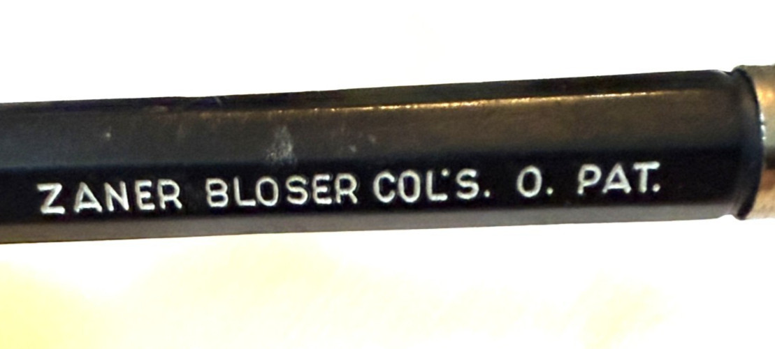 Vintage Zaner Bloser Col’s. O. Pat Black Silver Trim Ergonomic Mechanical Pencil