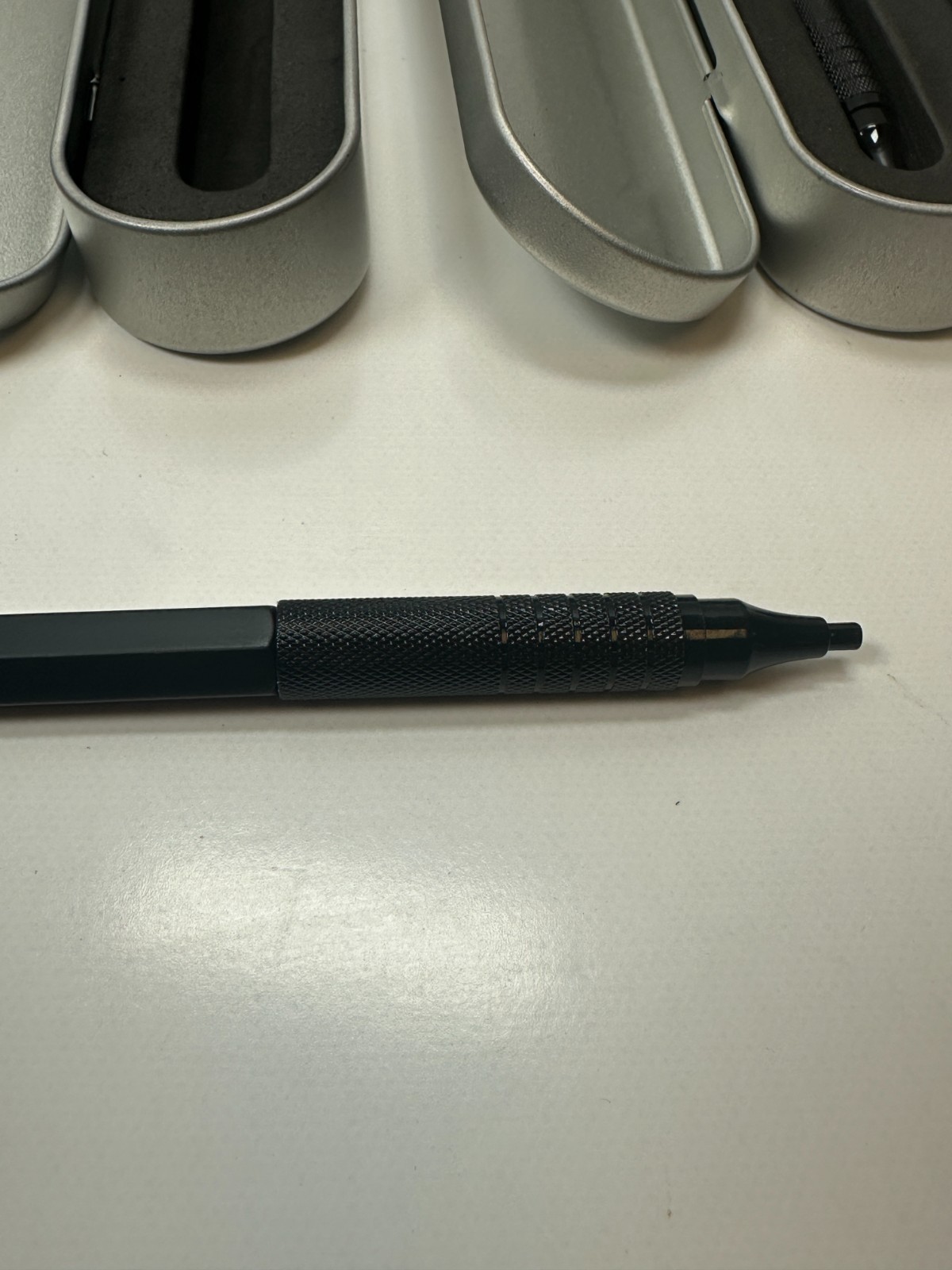 0.7mm Mechanical Pencil Full Metal Gloss Black with Steel Case (Lot of 3) – New