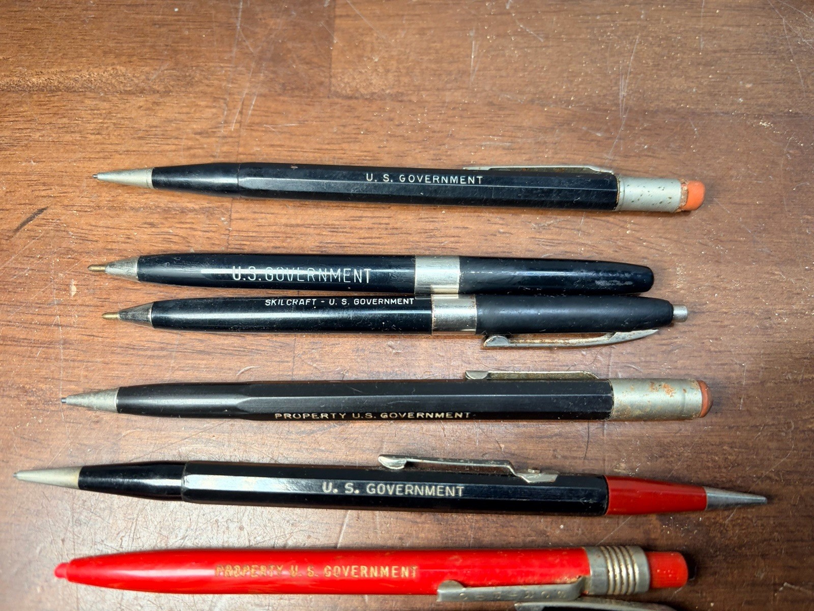 Vtg Lot Of 9 US Government Mechanical Pencils and Pens *used*