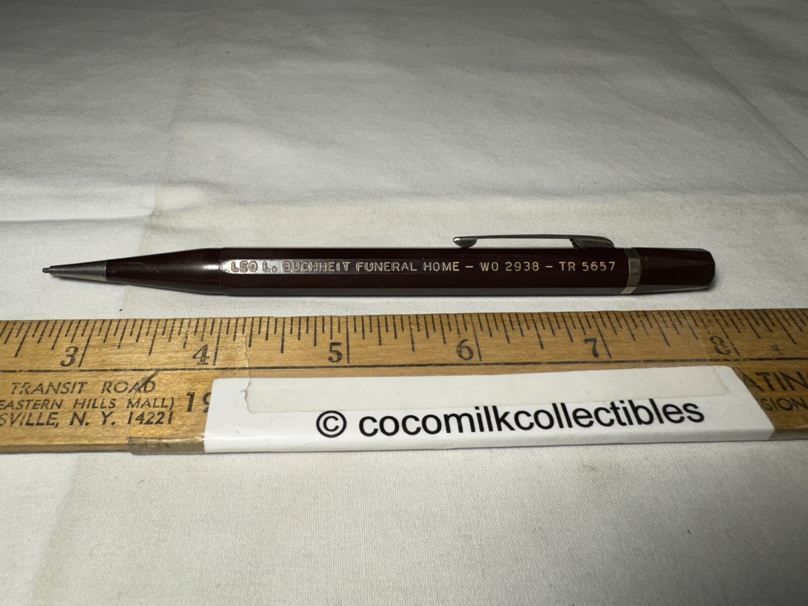 1960’s Lead Mechanical Pencil Autopoint Keo L Buchheit Funeral Home Buffalo NY