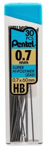 0.7mm Mechanical Pencil Lead Refills & Latex-Free White Erasers | 6×30 Leads + 3
