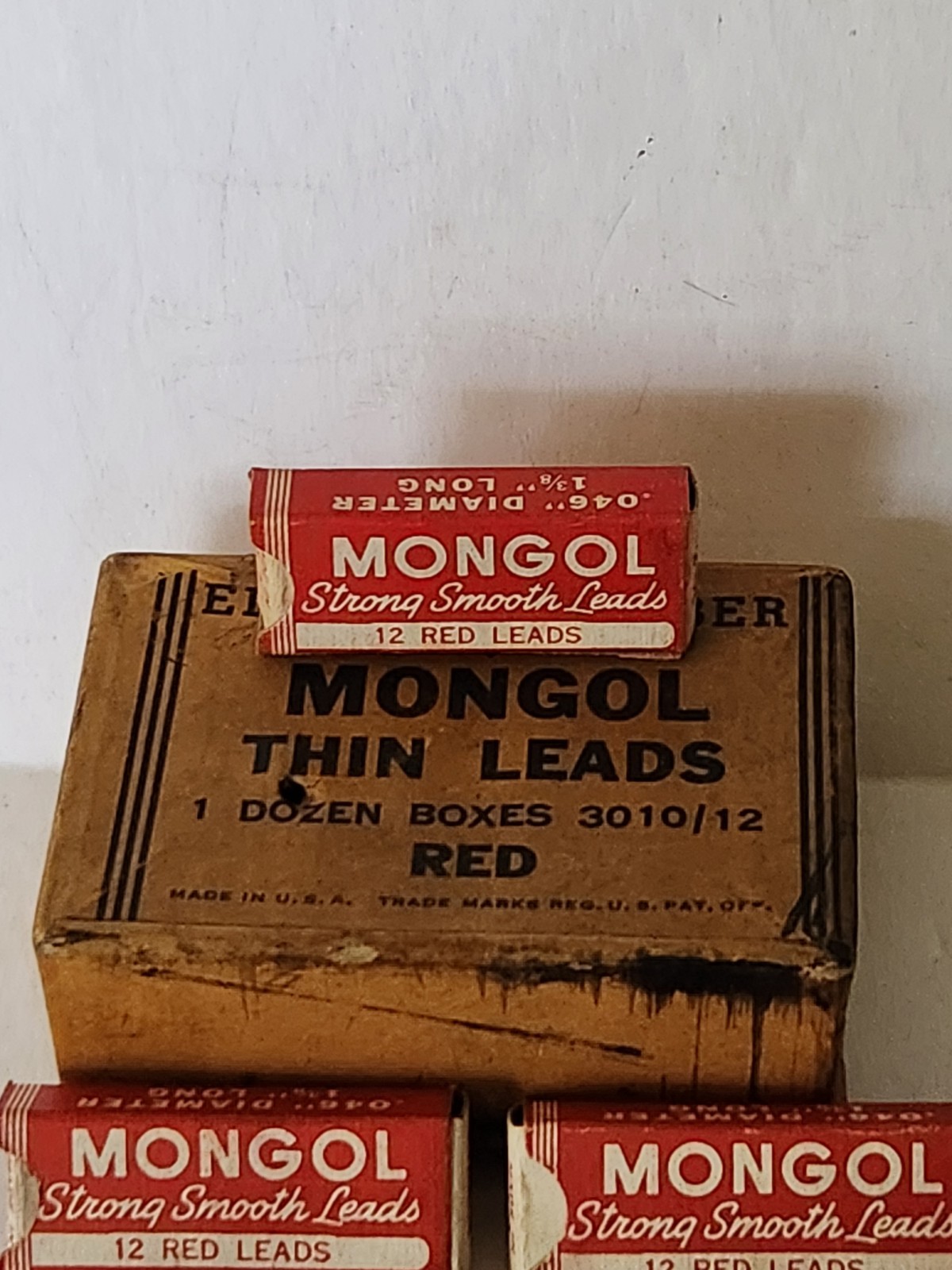 Eberhard Faber MONGOL Thin Leads Mechanical Pencils 3010 Red 3 Boxes In A BOX