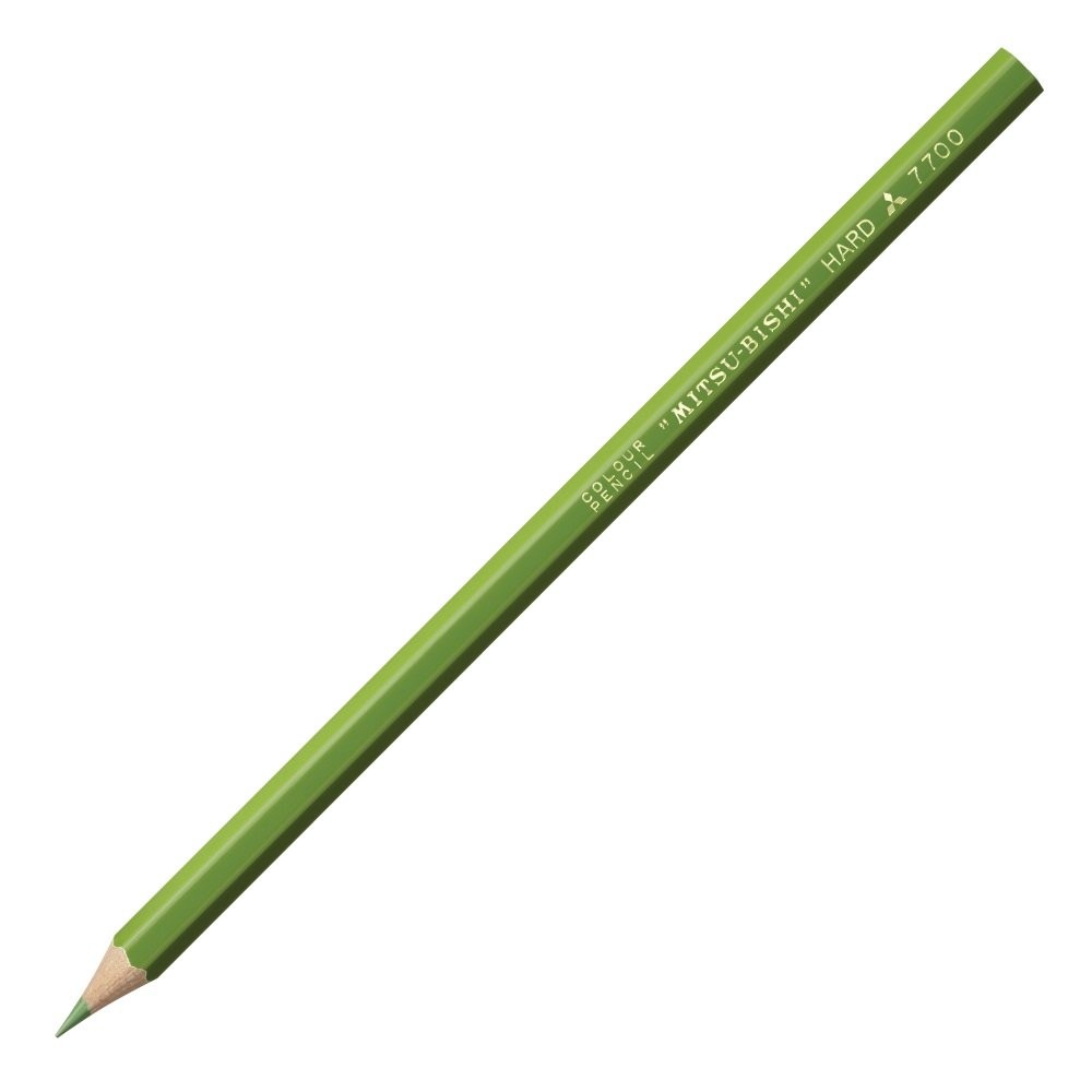 mitsubishi pencil color pencil hard No.7700 yellow green 1 dozen