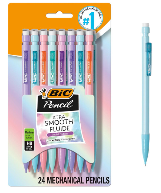BIC Xtra-Smooth Pastel Mechanical Pencil, 0.7 mm Medium Point, No. 2 Lead…….