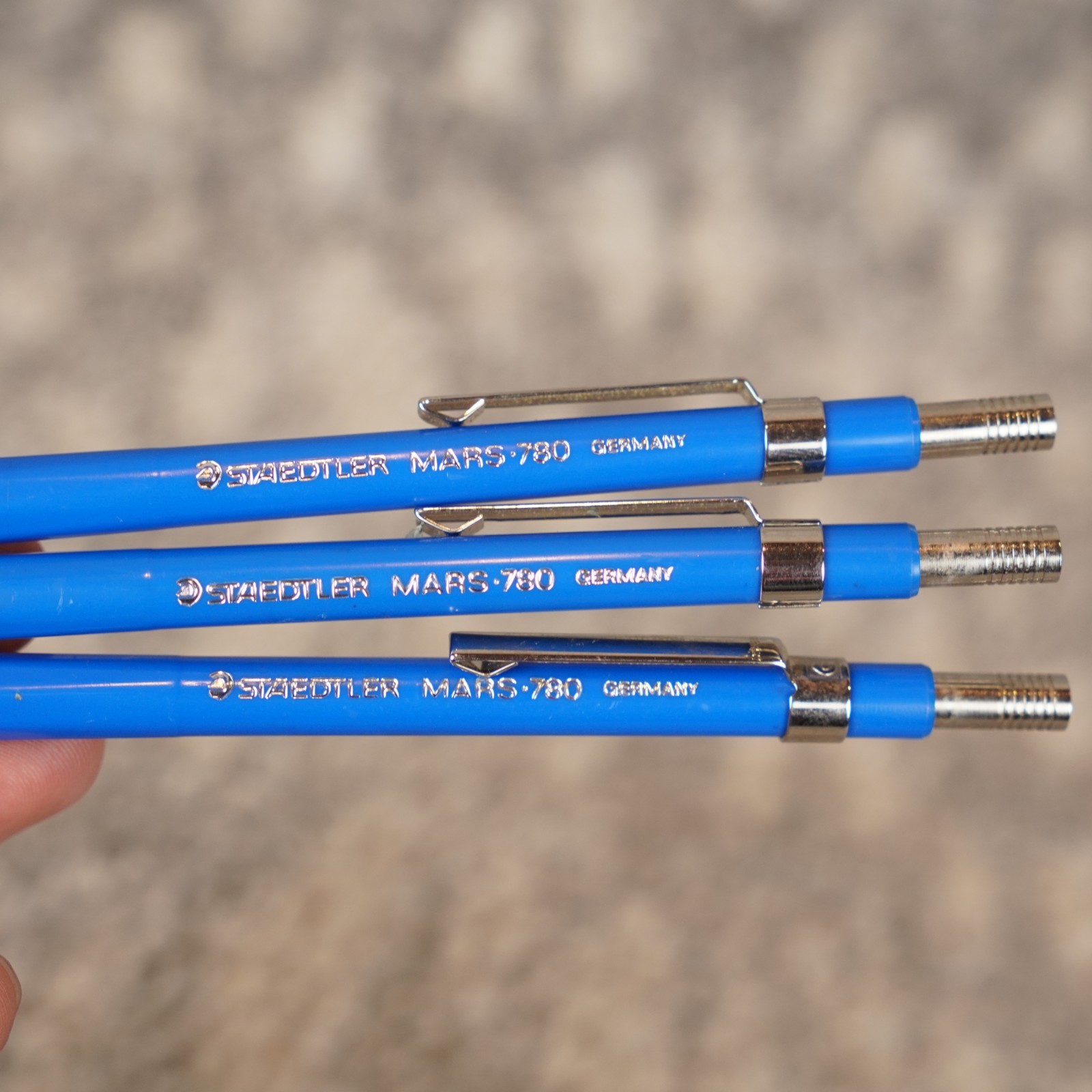 Lot Of 3 Vintage Staedtler Mars 780 Drafting Pencil With 10 Pencil Leads &Eraser