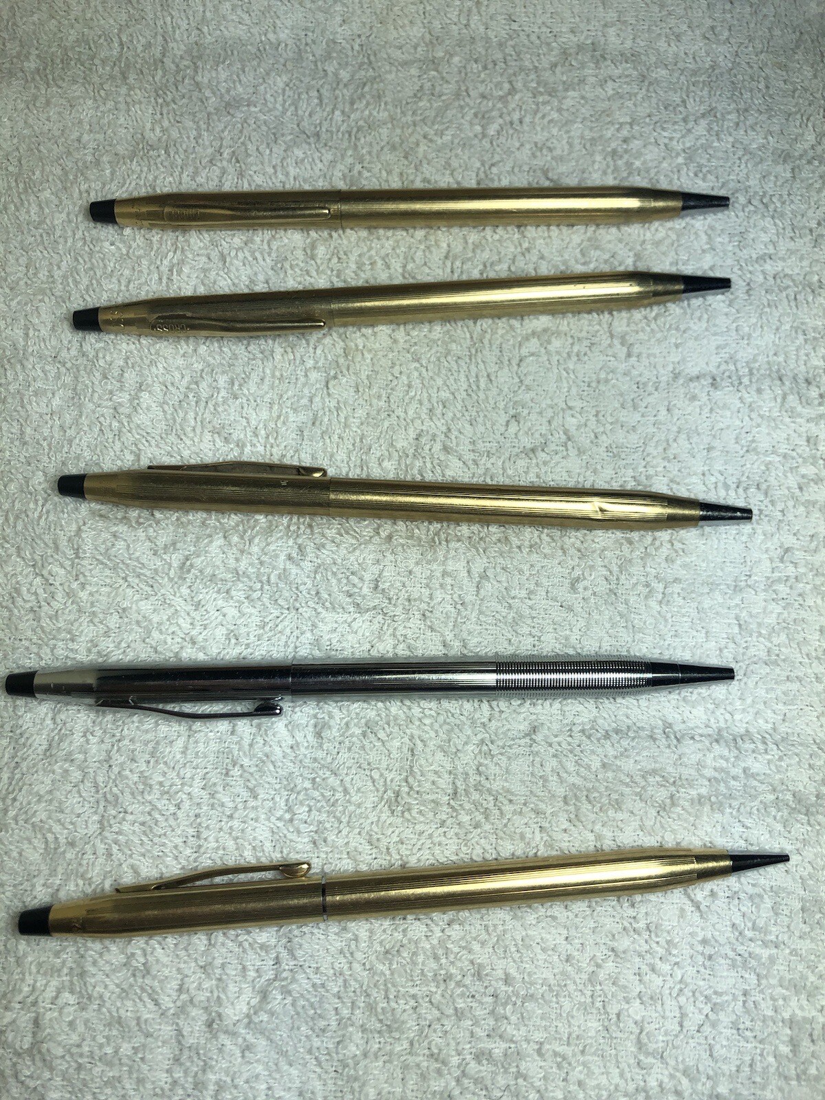 Vintage – Lot Of 5- Cross Pens & Mechanical Pencils – See Description 10kt 12kt