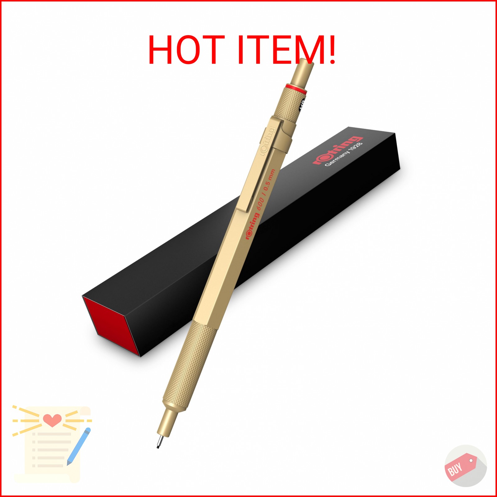ROTTLING Mechanical Pencil Gold 600 2158796 0.5mm rOtring Mechanical Pencil Fine