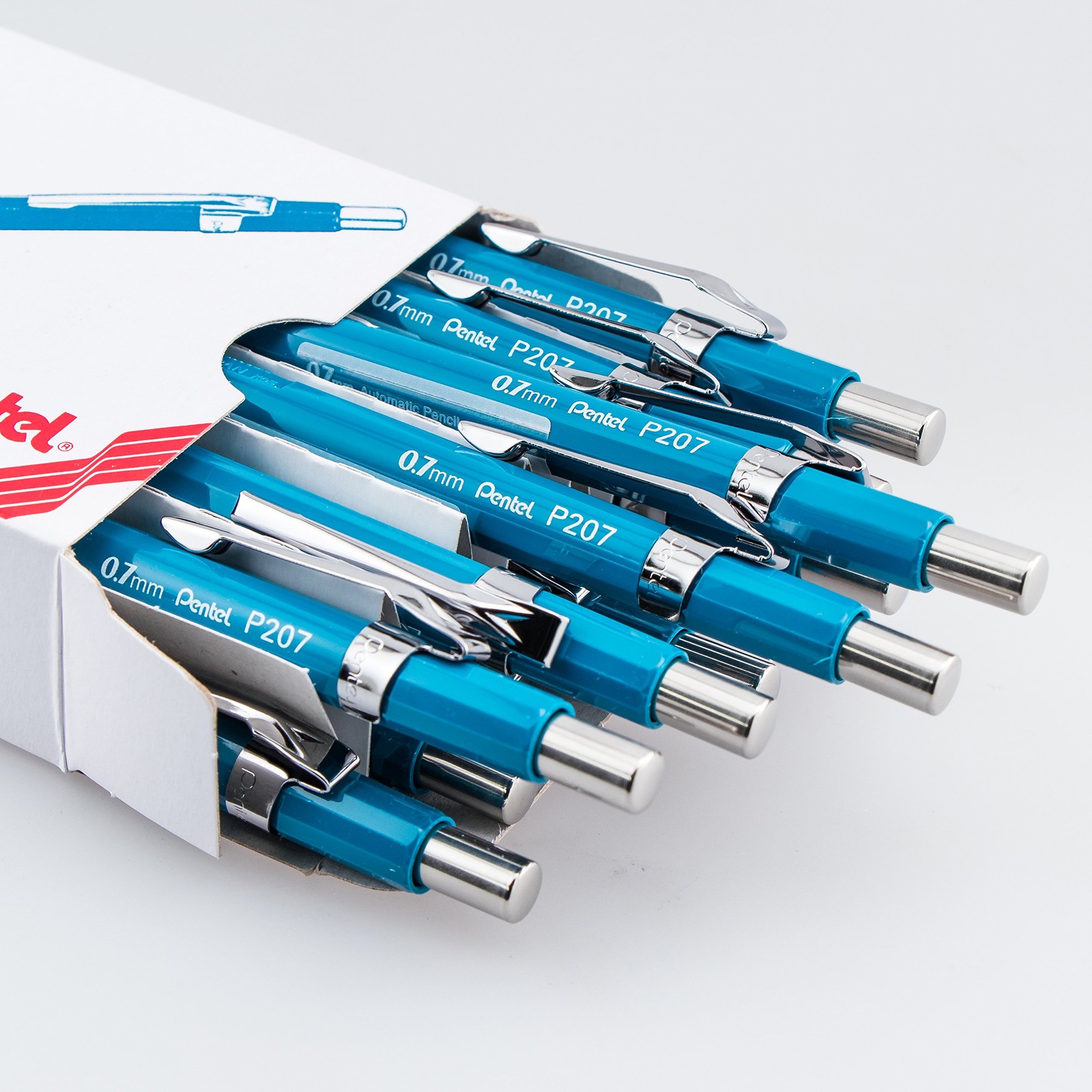 Pentel Sharp Mechanical Pencil 0.7mm Blue Barrel 12 Count Super Hi Polymer Lead