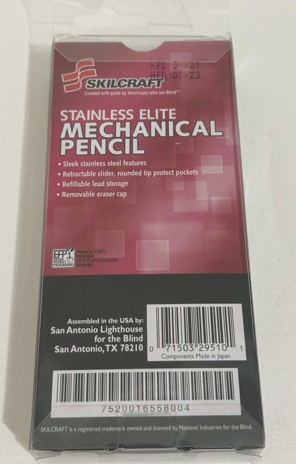 Skilcraft Stainless Elite 3 Pack Mechanical Pencils .5mm New In Box