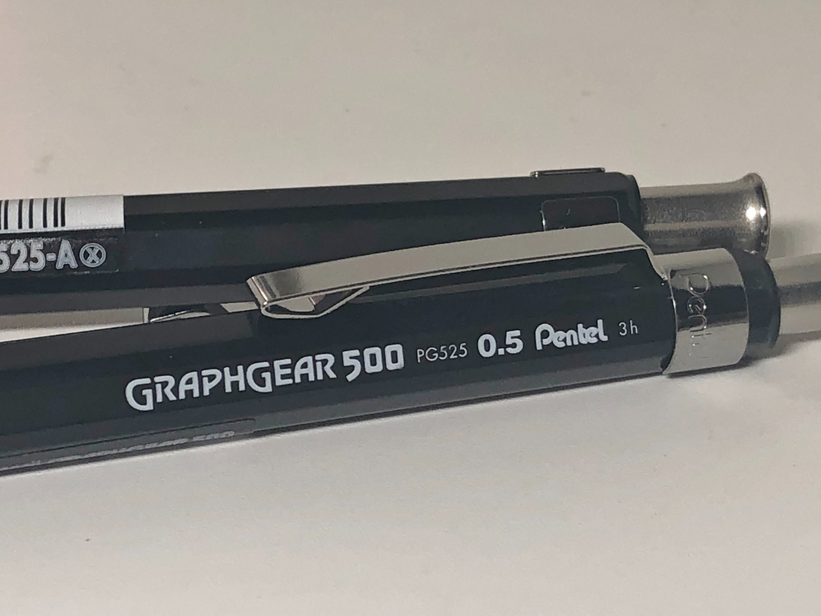 Pentel Graph Gear 500 Automatic Drafting Pencil Black Silver PG525A Lot of 2