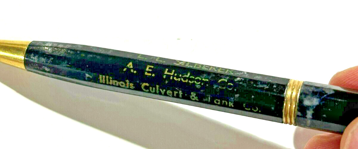 Rare Illinois Cluvert Tank Combination Mechanical Pencil Ballpoint Pen Hudson Co