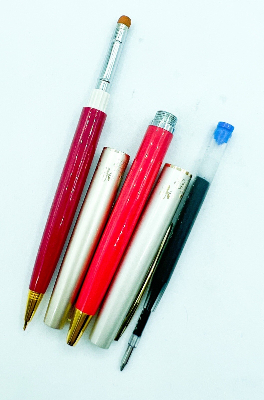NOS pilot Flower Mechanical Pencil Ballpoint Pen 2pcs Set Fully Functional Japan