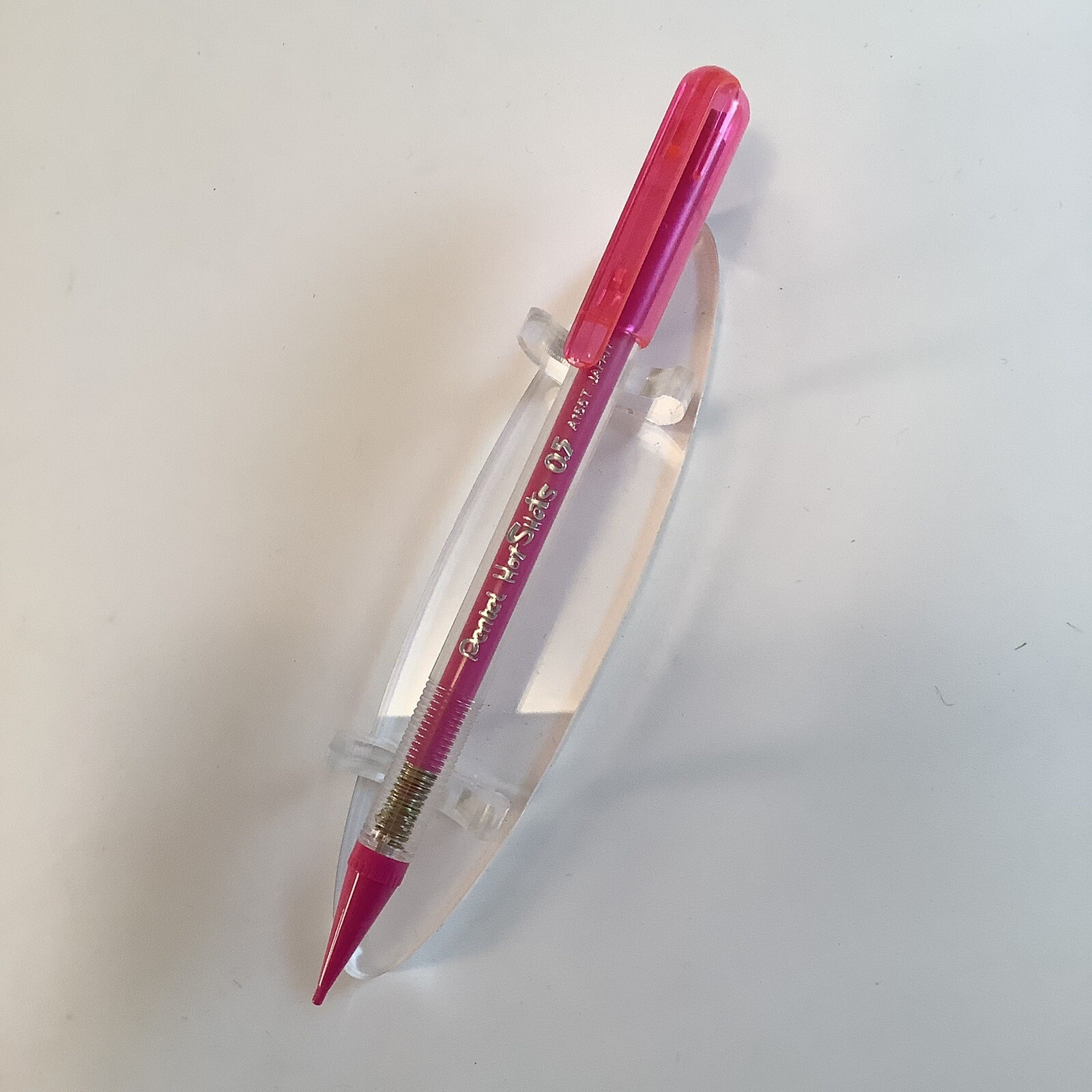 Vintage Pentel Hot Shots 0.5mm A155T Mechanical Pencil Transparent Pink