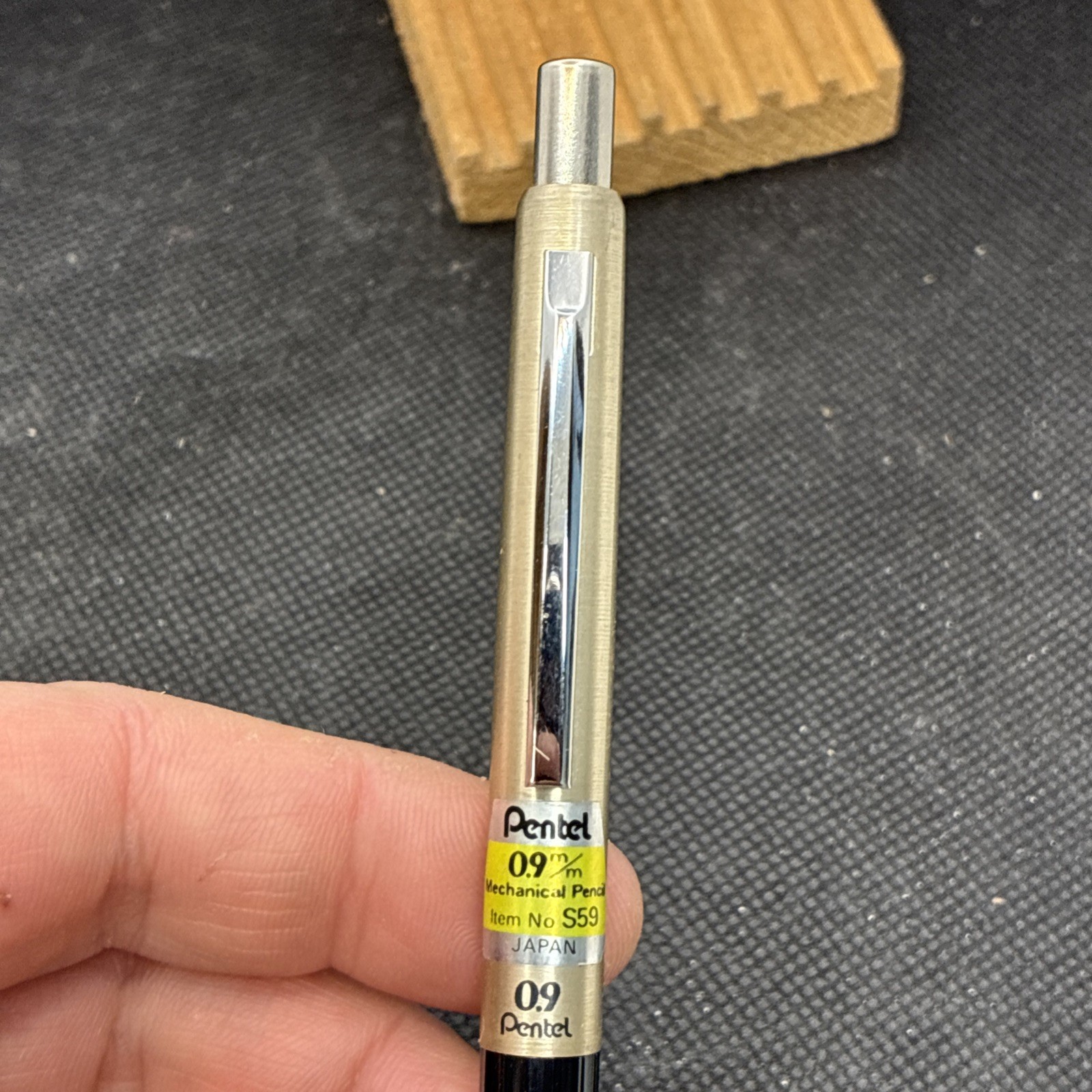 Vintage Pentel S59 Mechanical Pencil 0.9mm Brushed Stainless Steel Japan Loc 1