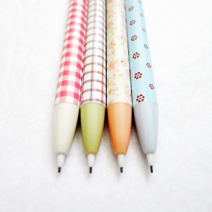 NEW LOT 4 pc SET Floral Polka Dots Mechanical 0.5 mm .5 mm Lead Pencil/Pencils