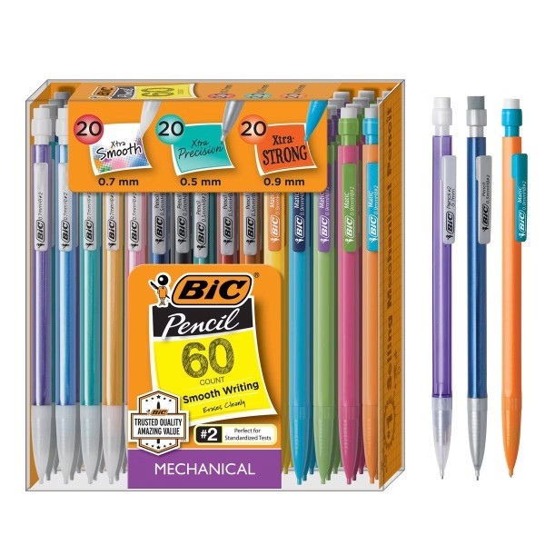60pk 0.5mm, 0.7mm, & 0.9mm Mechanical Pencils: Back to School Supplies