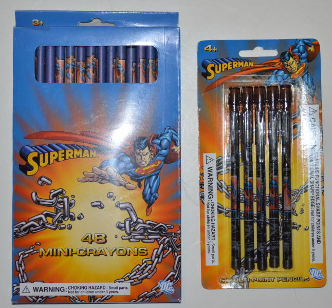 SUPERMAN 5 Pk MULTI-POINT MECHANICAL PENCILS & SUPERMAN 48 Pk MINI CRAYONS
