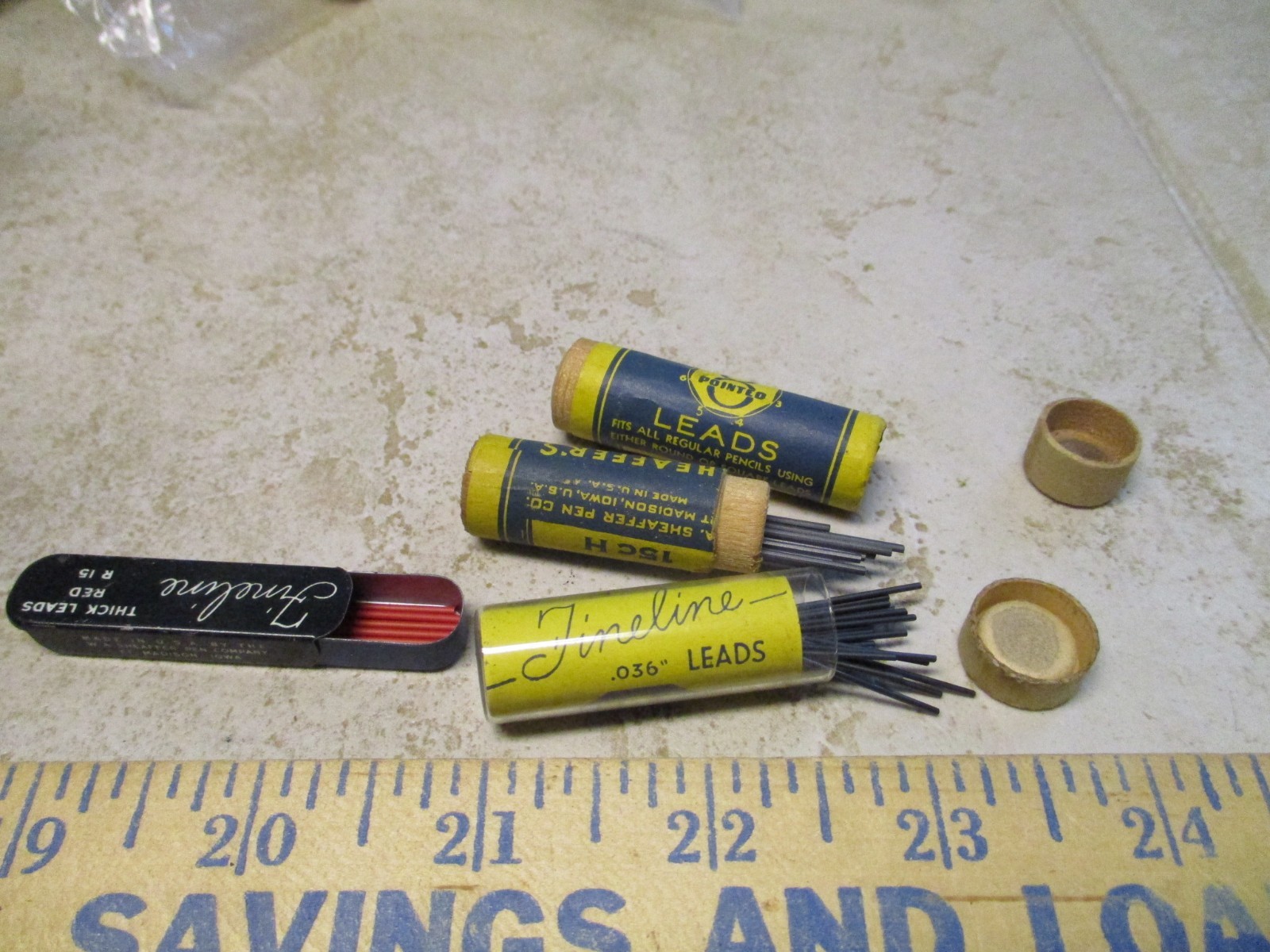 VTG Sheaffers Fineline .036 Leads F H Glass Tubes qty3 Mechanical Pencil L26